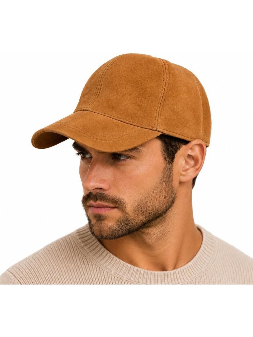 Premium Handmade Suede Leather Baseball Cap for Men & Women - Adjustable Dad Hat